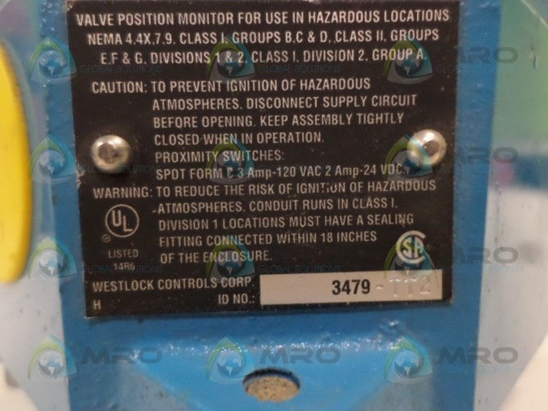 WESTLOCK CONTROLS 3479-TT2 VALVE POSITION MONITOR  UNMP