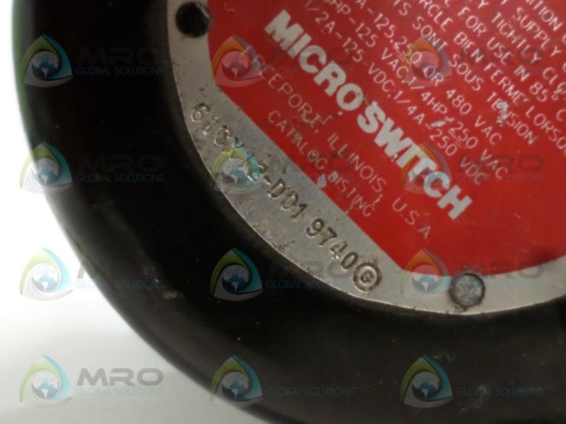 MICRO SWITCH 61CX12-D01 EXPLOSION PROOF SNAP SWITCH *USED*