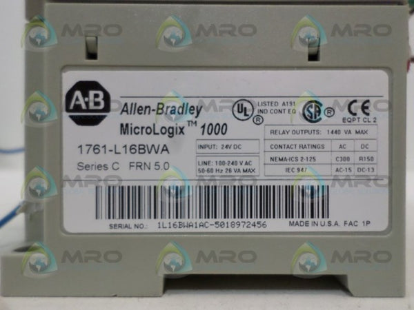 ALLEN BRADLEY 1761-L16BWA SER. C F/W 5 UNMP