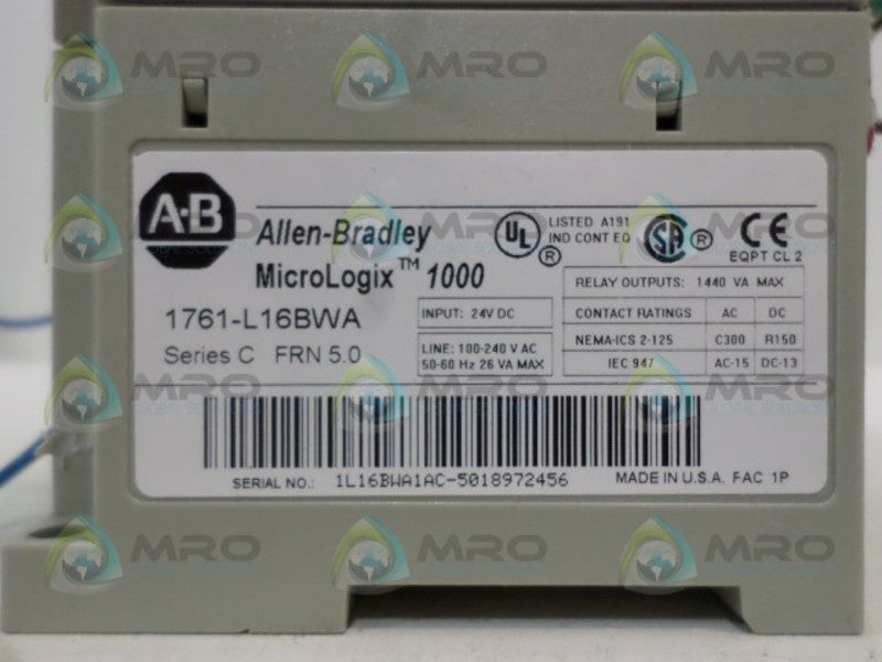 ALLEN BRADLEY 1761-L16BWA SER. C F/W 5 UNMP
