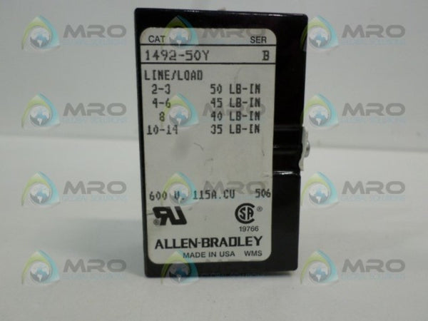 ALLEN BRADLEY 1492-50Y SER. B TERMINAL BLOCK  UNMP
