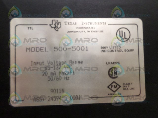 TEXAS INSTRUMENTS 500-5001 INPUT MODULE *USED*
