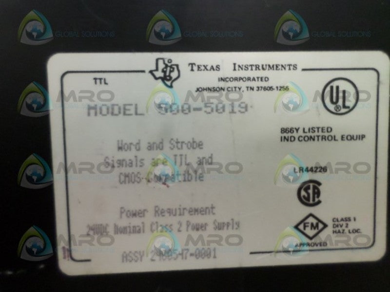 TEXAS INSTRUMENTS 500-5019 WORD OUTPUT MODULE *USED*