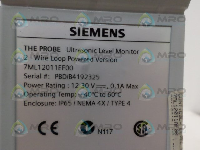 SIEMENS 7ML12011EF00 PROBE ULTRASONIC LEVEL MONITOR *NEW NO BOX*