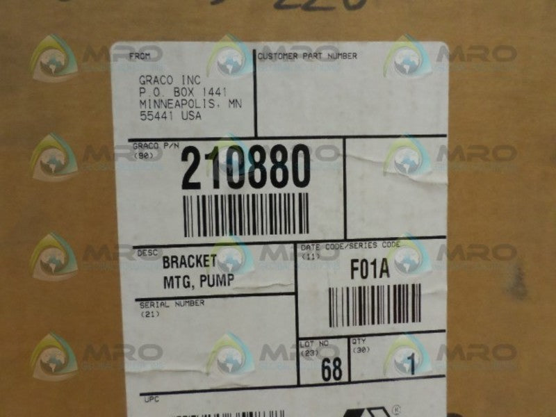 GRACO 210880 BRACKET PUMP * FACTORY SEALED *