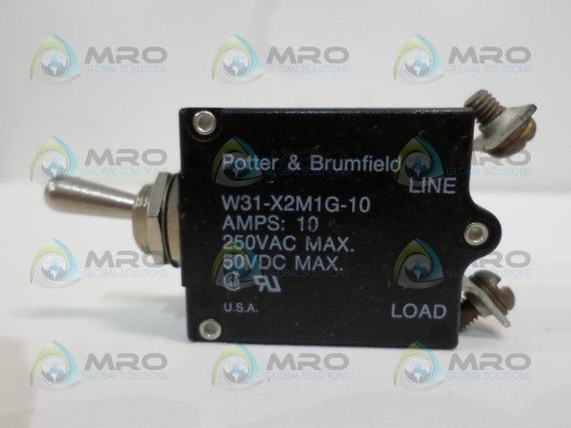 POTTER & BRUMFIELD W31-X2M1G-10 CIRCUIT RBEAKER 10A *USED*