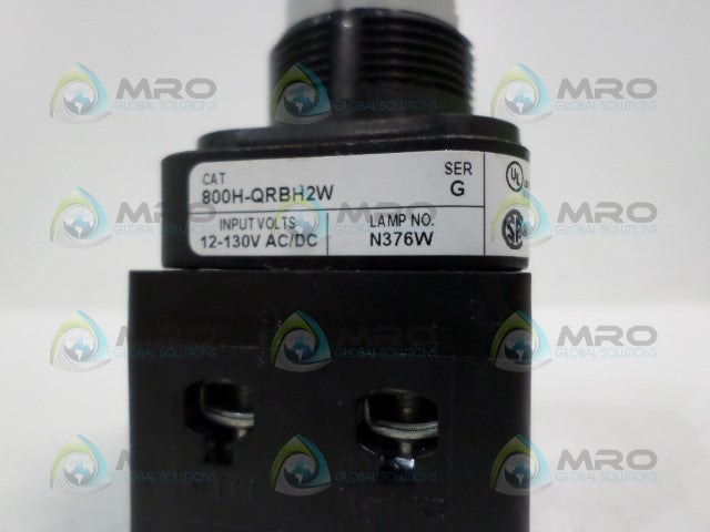 ALLEN BRADLEY 800H-QRBH2W SER. G WHITE PILOT LIGHT (AS PICTURED) *USED*