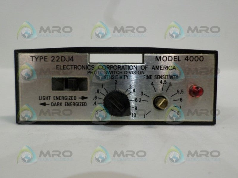 ECA PHOTOSWITCH 22DJ4-4000 SENSOR CONTROLLER MODULE  UNMP
