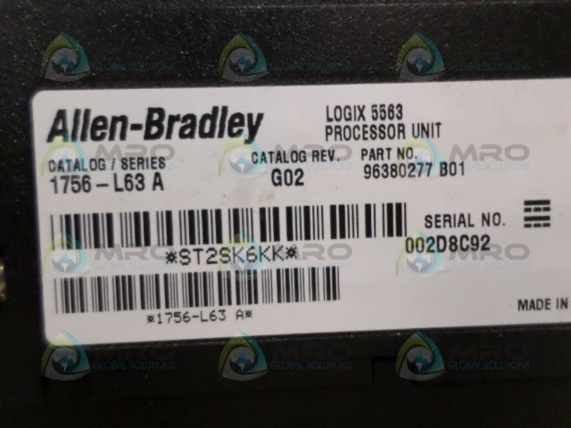 INDUSTRIAL SPARE PART CONTROLLOGIX 1756-L63 SER. A F/W 1.4 (NO KEY)  NSNP