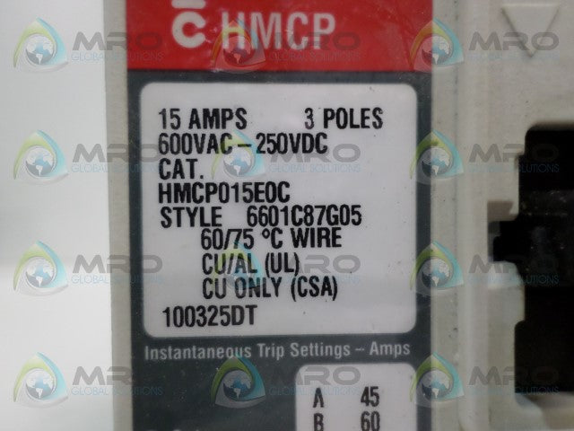 CUTLER HAMMER HMCP015E0C CIRCUIT BREAKER 15A *NEW NO BOX*