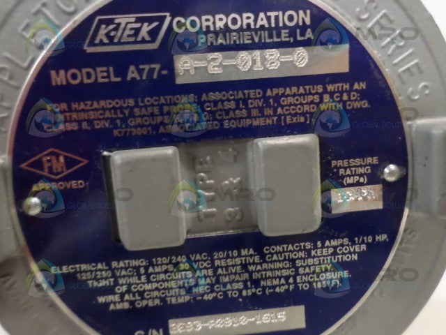 K-TEK/APPLETON A77-A-2-018-0 *NEW NO BOX*