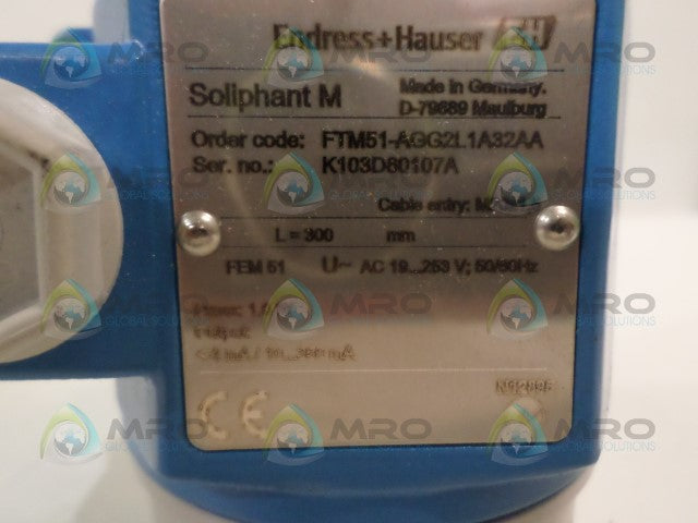 ENDRESS+HAUSER SOLIPHANT M FTM51-AGG2L1A32AA VIBRONIC LEVEL SWITCH *NEW NO BOX*