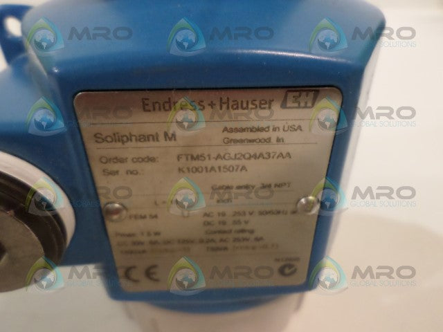 ENDRESS+HAUSER SOLIPHANT M FTM51-AGJ2Q4A37AA VIBRONIC LEVEL SWITCH *USED*