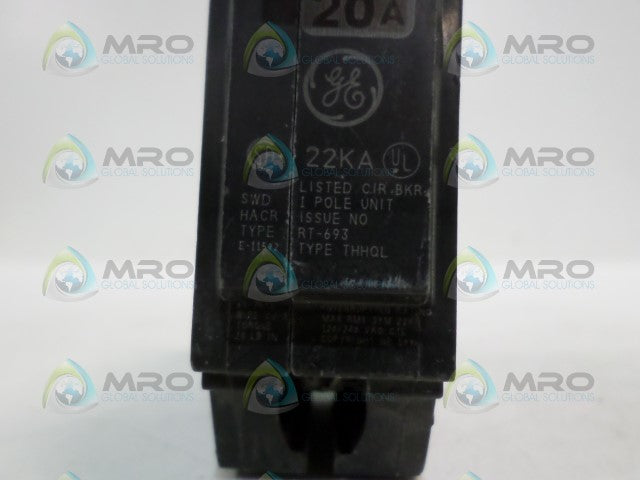 GENERAL ELECTRIC THHQL20A CIRCUIT BREAKER 20A *NEW NO BOX*