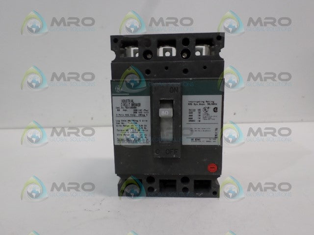 GENERAL ELECTRIC TED136080 CIRCUIT BREAKER 80A *NEW NO BOX*