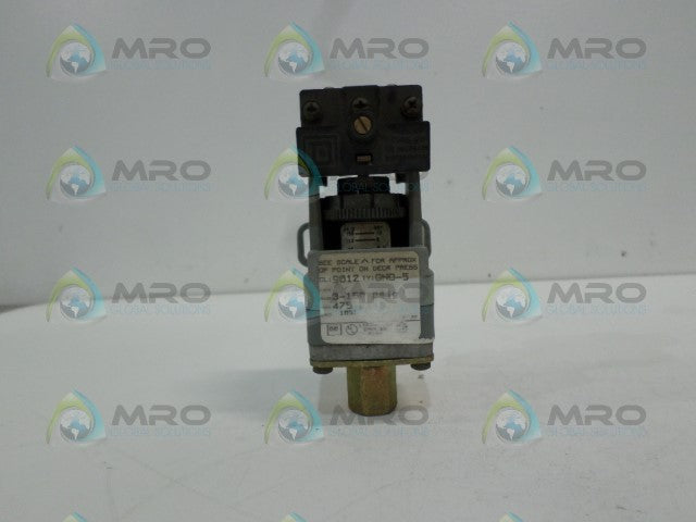 SQUARE D 9012-GNO-5 PRESSURE SWITCH *USED*