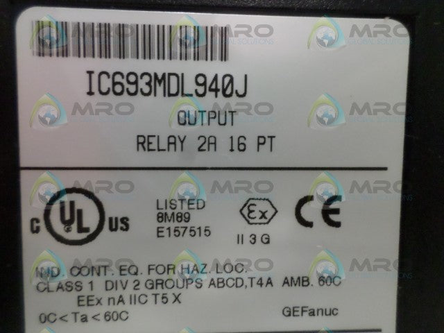 GE FANUC IC693MDL940J OUTPUT MODULE *NEW NO BOX*
