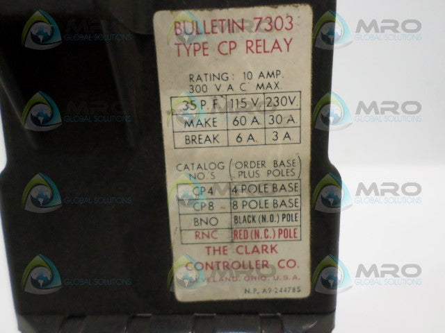 CLARK CONTROLS CP4 RELAY 115V *NEW NO BOX*