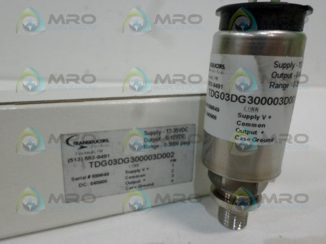 TRANDUCERS TDG03DG300003D002 TRANSDUCER 0-3000 PSIG *NEW IN BOX*