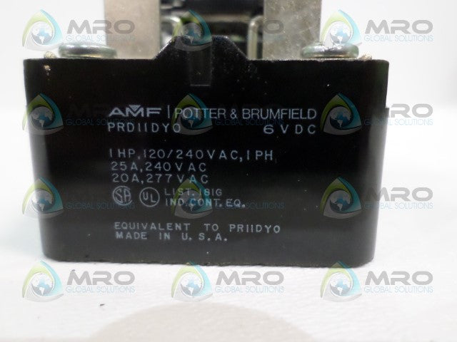 POTTER & BRUMFIELD PRD-11DY0-6 RELAY 6VDC (AS PICTURED) *NEW NO BOX*