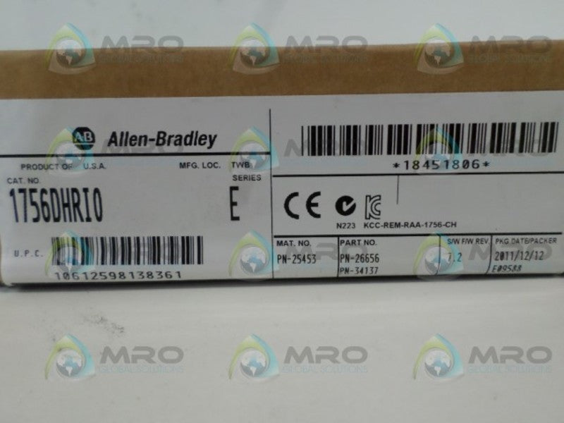 ALLEN BRADLEY 1756-DHRIO SER. E F/W 7.2 DATE: 2011 * FACTORY SEALED *
