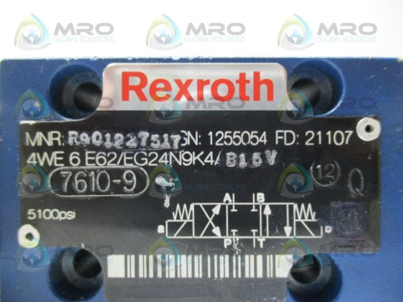 REXROTH 4WE6E62/EG24N9K4/B15V R901227517 DIRECTIONAL SOLENOID VALVE *NEW NO BOX*