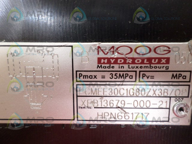 MOOG 661717 XEB13679-000-21 PCMEE30C1G80ZX3B/OP RELIEF VALVE *NEW NO BOX*