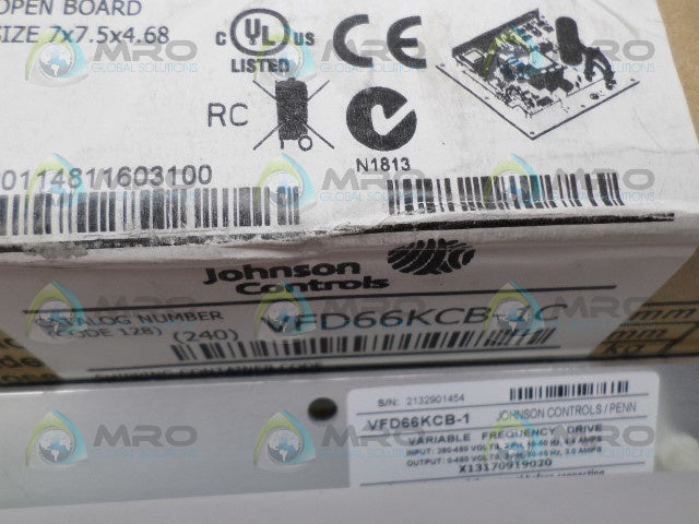 JOHNSON CONTROLS VFD66KCB-1C VARIABLE CONTROL BOARD *NEW IN BOX*