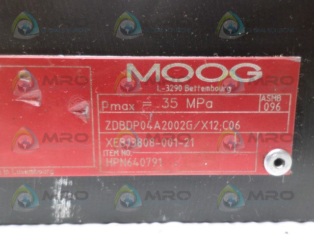 MOOG 640791 XEB13808-001-21 ZDBDP04A2002G/X12;C06 SOLENOID VALVE *NEW NO BOX*