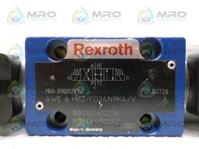 REXROTH 4WE6H62/EG24N9K4/V DIRECTIONAL SOLENOID VALVE *NEW NO BOX*