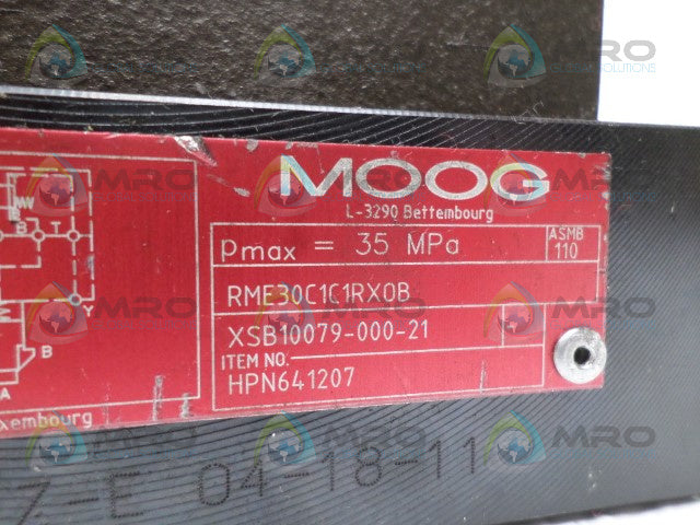 MOOG 641207 XSB10079-000-21 RME30C1C1RXOB SOLENOID VALVE *NEW NO BOX*