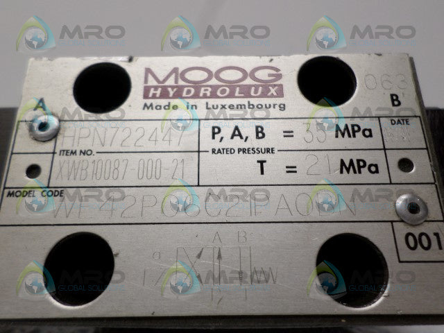 MOOG 722447 XWB10087-000-21 WE42PO6C21PAOBN SOLENOID VALVE *NEW NO BOX*