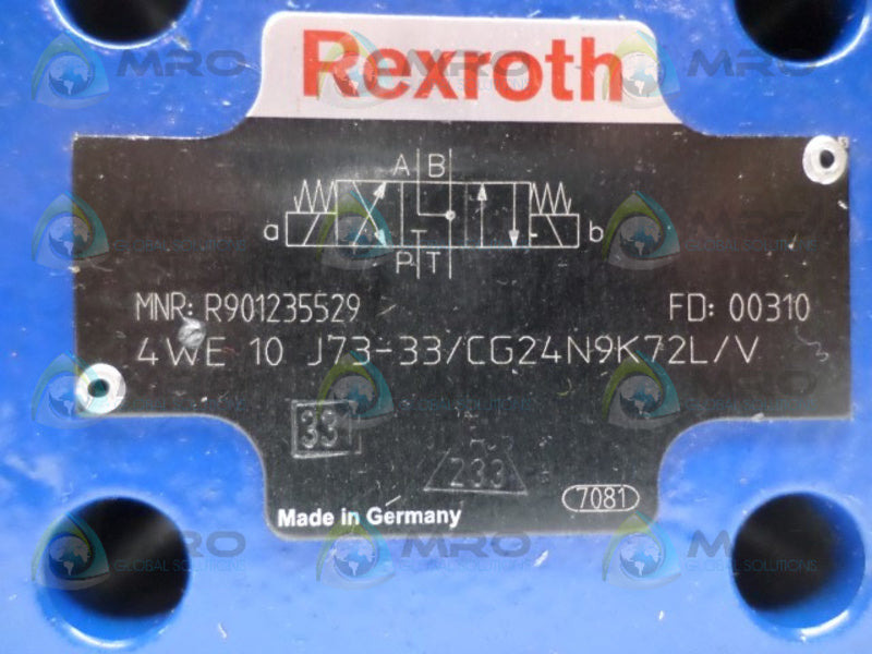 REXROTH 4WE10J73-33/CG24N9K72L/V HYDRAULIC DIRECTIONAL VALVE *NEW NO BOX*