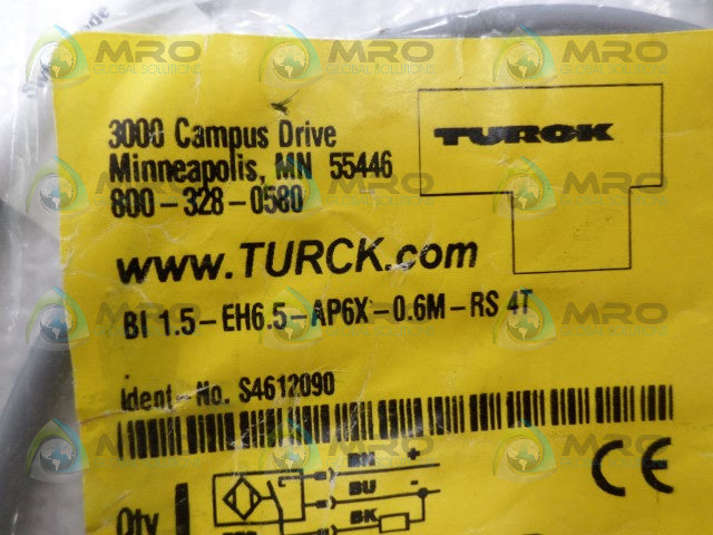 TURCK BI1.5-EH6.5-AP6X-0.6M-RS4T PROXIMITY SWITCH *NEW IN FACTORY BAG*