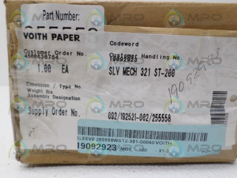 VOITH PAPER 255558 19092923 SLEEVE  NSMP
