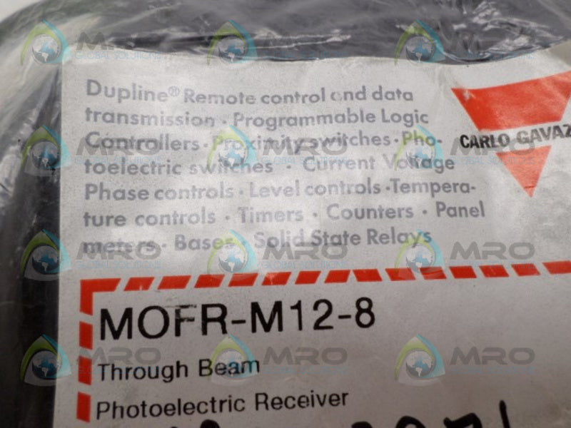 CARLOS GAVAZZI MOFR-M12-8 PHOTOELECRIC RECEIVER * NEW IN FACTORY BAG *