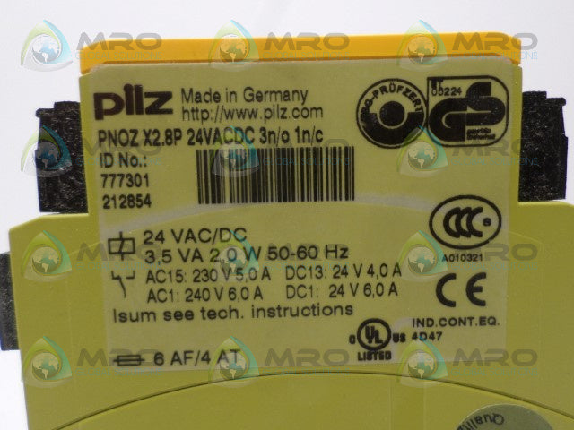 PILZ PNOZX2.8P24VACDC3n/o1n/c 777301 SAFETY RELAY *NEW NO BOX*