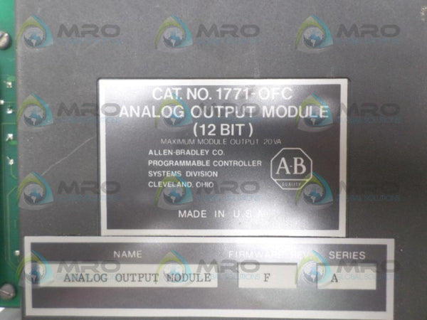 ALLEN BRADLEY 1771-OFC  SER. A F/W F  UNMP