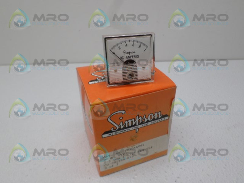 SIMPSON TV1DAA001 PANEL METER 0-1 DC AMPS NSMP