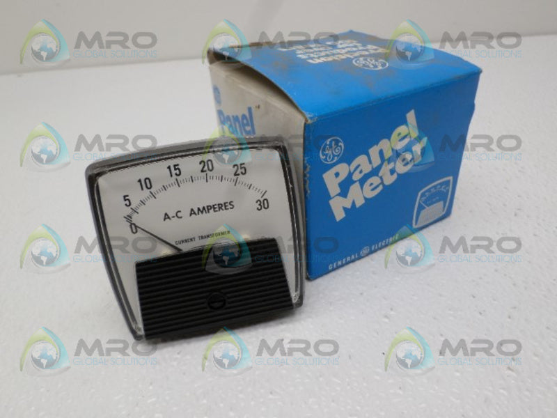 GENERAL ELECTRIC 50-250240LSNL1 PANEL METER 0-30 AC AMPS NSMP
