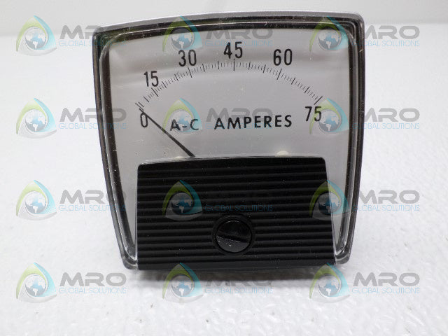 GENERAL ELECTRIC YE/250240LSPB PANEL METER 0-75 AC AMPS *NEW NO BOX*