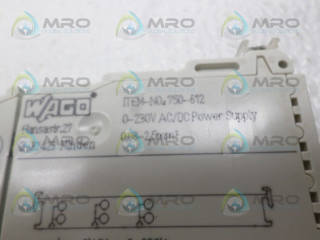 WAGO 750-612 POWER SUPPLY MODULE *NEW NO BOX*