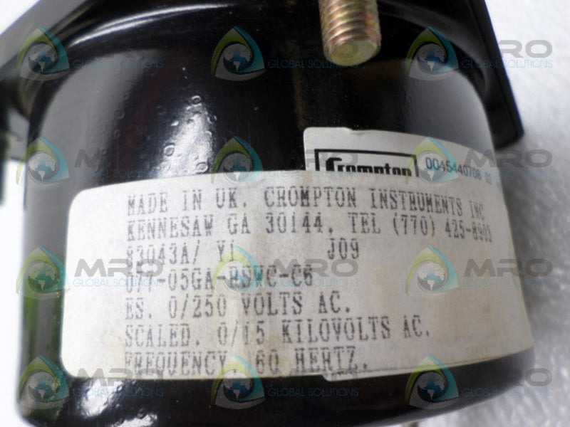 CROMPTON 077-05GA-RSWC-C6 PANEL METER 0-15AC KILOVOLTS  NSNP