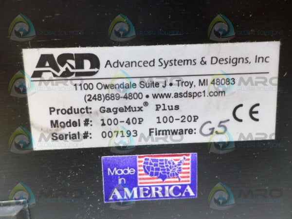 ASD 100-40P 100-20P GAGE INTERFACE UNIT  NSNP