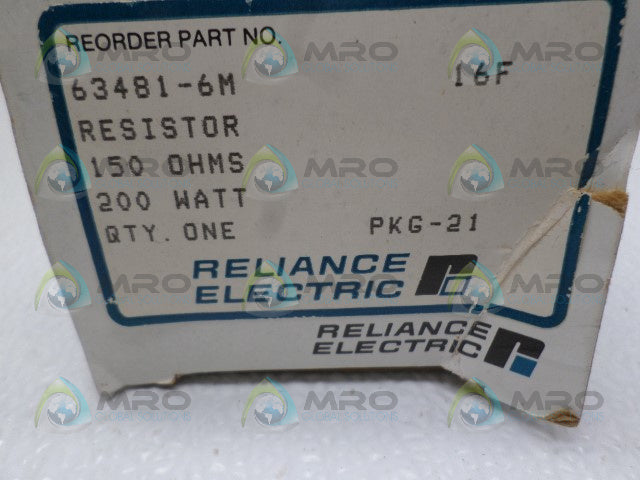 RELIANCE ELECTRIC 63481-6M RESISTOR 150 OHMS *NEW IN BOX*