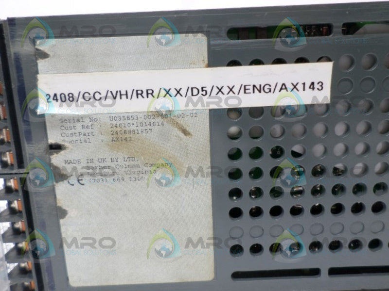 EUROTHERM 2408/CC/VH/RR/XX/D5/XX/ENG/AX143 TEMPERATURE CONTROLLER  UNMP