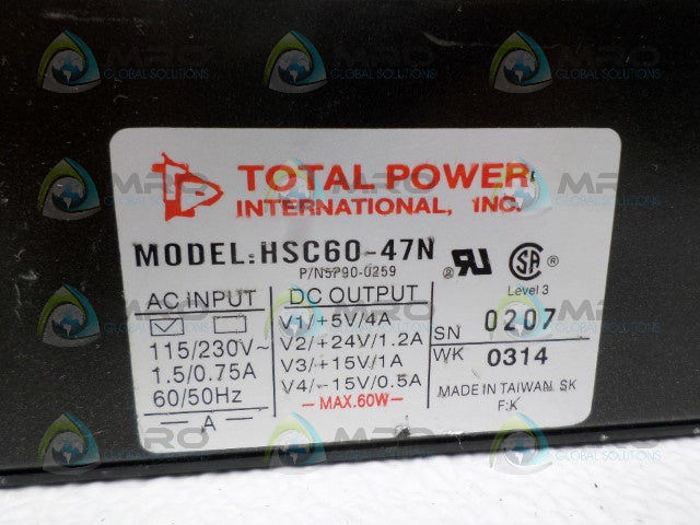 TOTAL POWER HSC60-47N 5P90-0259 POWER SUPPLY *NEW NO BOX*