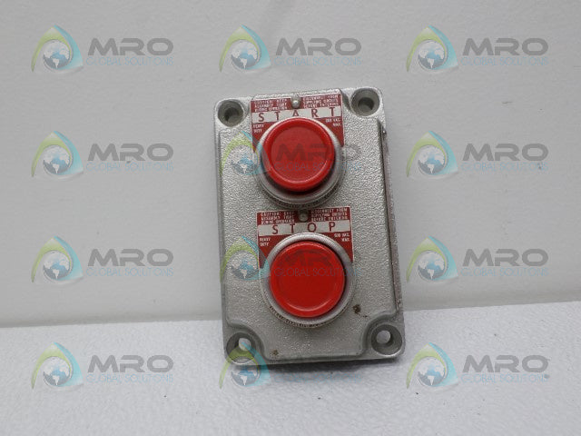 KILLARK XCS-0B4 DOUBLE PUSHBUTTON COVER (RED/RED) *USED*