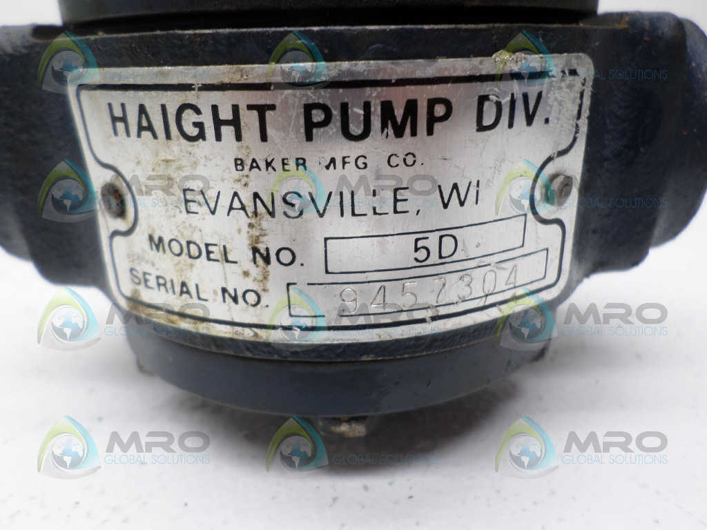 HAIGHT 5D HYDRAULIC PUMP *USED*