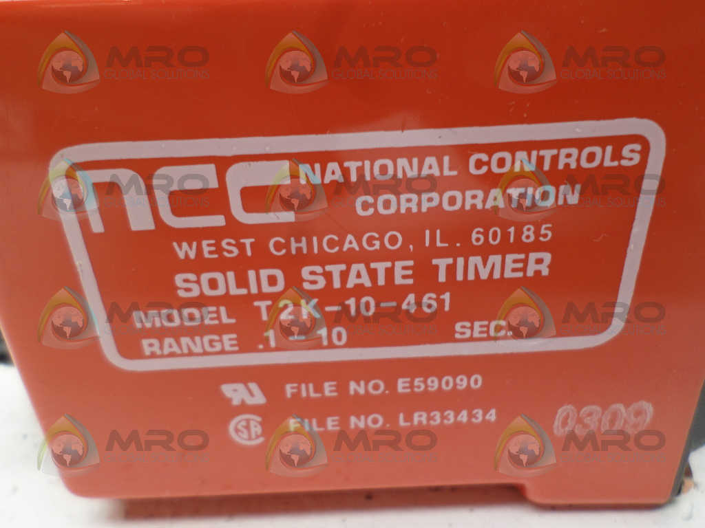 NCC T2K-10-461 SOLID STATE TIMER 0.1-10 SEC. *USED*